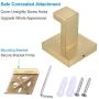 Bathroom Towel Hook, APLusee SUS304 Stainless Steel Single Square Home Storage Holder Utility Coat Robe Hook Wall Hanger, Brushed Gold