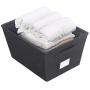 MAX Houser Fabric Cloth Storage Bins,Foldable Storage Cubes Organizer Baskets with Dual Handles for Home Bedroom Storage,Set of 6(Black)