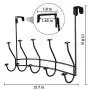 Mebbay 2 Pack Over The Door Hook Rack, Heavy Duty Organizer Hooks, Over Door Hanger for Clothes, Coats, Towels, Hats or Handbags - 5 Dual Hooks, Bronze