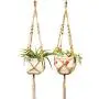 ? 4PCS Macrame Plant Hanger Wall Art Indoor Outdoor Use Elegant Bohemian Home Decor Flower Pot Holder Basket ? 4PCS Macrame Plant Hanger Wall Art Indoor Outdoor Use Elegant Bohemian Home Decor Flower Pot Holder Basket