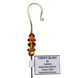 Ornament Hanger Hook for Christmas Tree- TIGERS BLUSH - Jeweled - Elegant - Great Gift - Handmade