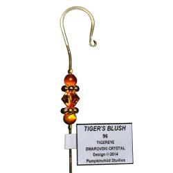 Ornament Hanger Hook for Christmas Tree- TIGERS BLUSH - Jeweled - Elegant - Great Gift - Handmade