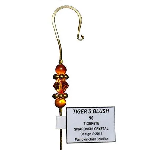 Ornament Hanger Hook for Christmas Tree- TIGERS BLUSH - Jeweled - Elegant - Great Gift - Handmade