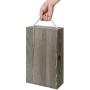 MyGift 2-Bottle Vintage Grey Wine Storage Boxes with Locking Latch & Rope Handle