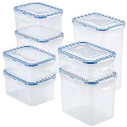 Lock & Lock HPL809BS Easy Essentials Storage Food Storage Container Set / Food Storage Bin Set - 14 Piece, Clear