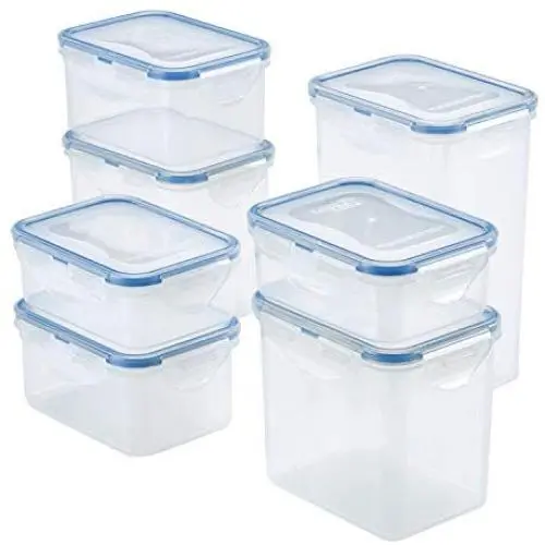 Lock & Lock HPL809BS Easy Essentials Storage Food Storage Container Set / Food Storage Bin Set - 14 Piece, Clear Lock & Lock HPL809BS Easy Essentials Storage Food Storage Container Set / Food Storage Bin Set - 14 Piece, Clear