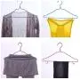 10pcs 38cm Durable High Manganese Steel Closet Adult Skirt Dress Clothes Hangers with Trouser Bar Hook Non-Slip Rack Color Random