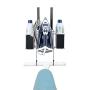 Ironing Board Hanger- with Storage Basket for Clothing Iron - Ironing Board Holder Wall Mount/or Over The Door