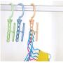 10pcs Random Color Plastic 5 Circle Multilayer Windproof Clothes Hanger, Organizer Fixed Holder Storage Racks Buckle Hanger Anti-Slip Home