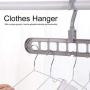 TOPINCN 5pcs Clothes Hanger Magic Hanger Space Saving Hangers Clothes Grouper Multifunctional Closet Organizer 9 Hole (Gray)