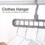 TOPINCN 5pcs Clothes Hanger Magic Hanger Space Saving Hangers Clothes Grouper Multifunctional Closet Organizer 9 Hole (Gray)