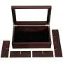 Apace Living Tea Boxes - Luxury Wooden Tea Storage Chest from The Premier Collection - 8 Adjustable Compartment Tea Bags Organizer Container - Elegantly Handmade w/Scratch Resistant Window