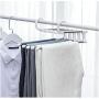 5pcs Random Color Stainless Steel Clothes Hanger Wardrobe Magic Hanger Multi-Layer Pants Rack Shelf Wardrobe Storage Organizer Closet Space Saver