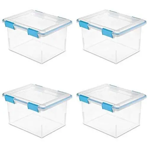 STERILITE 19334304 32 Quart Gasket Boxes with Clear Base and Lid (4 Pack) STERILITE 19334304 32 Quart Gasket Boxes with Clear Base and Lid (4 Pack)
