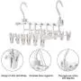 Loouer 6-in-1 Foldable Hanger with Clip Multi-Functional 360° Rotating Hanger Space Saving Cascading Clothes Organizer for Jeans Pants Shirt Loouer 6-in-1 Foldable Hanger with Clip Multi-Functional 360° Rotating Hanger Space Saving Cascading Clothes Organizer for Jeans Pants Shirt