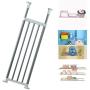 BAOYOUNI Expandable Closet Tension Shelf Rod Organizer Adjustable Storage Rack Heavy Duty Clothes Hanger Metal Space Saving Divider for Bathroom Kitchen Cupboard Wardrobe Bookshelf 32-46, Ivory