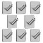 8 Pack Self Adhesive Hooks, Anteer Stainless Steel Hooks Heavy Duty Wall Hooks Hangers Stick On Bathroom Kitchen Hooks for Umbrellas, Scarves, Towels, Robes, Bags, Coats, Keys, Calendars