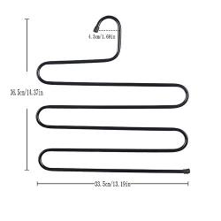 HJYPYJ Magic Hanger,Type s Multifunction Magical Hangers,Iron Multi-Layer Storage Trouser Hangers,Space-Saving Organizer Hangers, Not Easy to Fall Off/Black / 3 pcs