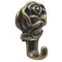 Rose Shape Push Pin Hangers Wall Hooks (12 - Pack， Antique Brass)