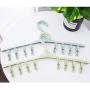 Yuqianjin 5-Pack Hangers, 16.9 Inch, with Adjustable Clips, Non-Slip, Space Saving Clothes Hangers, for Pants, Panties, Underwear, Clothes (Color : Green)