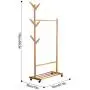 Bamboo Garment Rack, FOME Bamboo Clothes Laundry Rack Clothing Rack with Shelves Entryway Storage Rack with Wheels 6 Side Hook Coat Hanger for Jacket Umbrella Clothes Hats Scarf and Handbags Bamboo Garment Rack, FOME Bamboo Clothes Laundry Rack Clothing Rack with Shelves Entryway Storage Rack with Wheels 6 Side Hook Coat Hanger for Jacket Umbrella Clothes Hats Scarf and Handbags