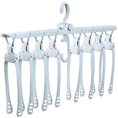 EvaroFly Multipurpose Magic Stretch Folding Hanger, Save Space Storage Clothes Hanger, Household Travel Camping -White 52.5x42x29cm