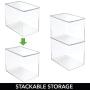 mDesign Stackable Closet Plastic Storage Bin Boxes with Lid - Container for Organizing Mens and Womens Shoes, Booties, Pumps, Sandals, Wedges, Flats, Heels and Accessories - 9" High, 6 Pack - Clear