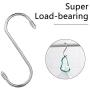 5 Pcs Kitchen Hooks,Stainless Steel S Hook for Closet Rod,Ideal for Hanging Kitchenware,Towels,Bags,Clothes,Scarf,Flowerpots,Silver