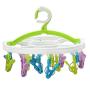 uxcell Plastic Home Bathroom 16 Clips Swivel Hook Clothes Underwear Socks Hanger Rack