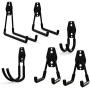 Gasher 6pcs Heavy Duty Wall Hooks for Garage Storage System Kitchen Organizer, Multi-Size Clip Hook Hanger Holder