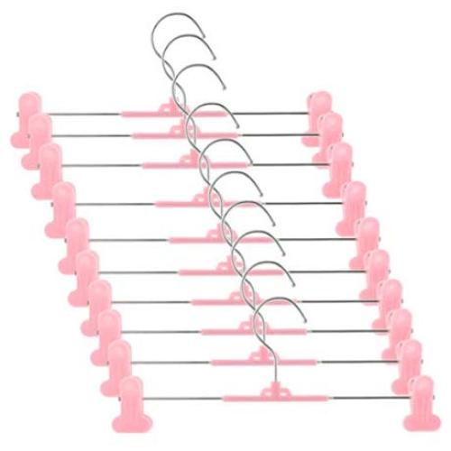 Vivi&2annie Affordable 10pcs PVC Clip Hangers Adjustable Hangers Clothes Coat Baby Skirt Trouser(None 1)