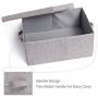 CAMEL CROWN Set of 2 Foldable Storage Boxes with Lids and Handles Large Storage Bins Cubes Containers Baskets with Removable Dividers for Home Closet Office Car Boot Clothes Files Books Warm Grey