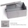 CAMEL CROWN Set of 2 Foldable Storage Boxes with Lids and Handles Large Storage Bins Cubes Containers Baskets with Removable Dividers for Home Closet Office Car Boot Clothes Files Books Warm Grey CAMEL CROWN Set of 2 Foldable Storage Boxes with Lids and Handles Large Storage Bins Cubes Containers Baskets with Removable Dividers for Home Closet Office Car Boot Clothes Files Books Warm Grey