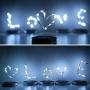 Cynzia Solar Mason Jar Lid Lights, 8 Pack 20 LED Waterproof Fairy Star Firefly String Lights with 8 Hangers (Jar Not Included), for Mason Jar Lantern Table Garden Wedding Party Decor (Cold White)