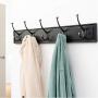 LAXF-Wall Coat Racks with Hooks/Hangers Coat Rack Bamboo Clothes Hook Dorm Room Bedroom on The Wall Wall-Mounted Hook Hanger Multifunction Straight Edge Black (Size : 96.3cm)