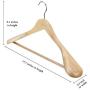 Oak Leaf Coat Hangers, 6-Pack Wood Clothes Hangers with Extra Wide Shoulder for Heavy Coat, Sweater, Trousers, Natural Finish Oak Leaf Coat Hangers, 6-Pack Wood Clothes Hangers with Extra Wide Shoulder for Heavy Coat, Sweater, Trousers, Natural Finish