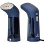 Electrolux Compact Handheld Travel Garment and Fabric Steamer for Clothes Powerful Dry Steam, Rapid Heating Portable 2 in 1 Fabric Wrinkle Remover and Clothing Iron, with Fabric Brush, Blue