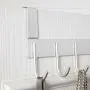 Rongyuxuan Over Door Hooks, Punch Free Over The Door Hanger Organizer for Clothes, Towels, Bag, Robe, Umbrella - Aluminum Home Storage Organizer with 5 Hooks (Silver) Rongyuxuan Over Door Hooks, Punch Free Over The Door Hanger Organizer for Clothes, Towels, Bag, Robe, Umbrella - Aluminum Home Storage Organizer with 5 Hooks (Silver)