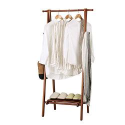 WZP Household Coat Rack Solid Wood Floor Bedroom Folding Rack Creative Living Room Simple Foyer Hanger Clothes Rack Home