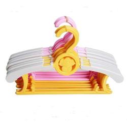 MENGDA Adjustable Baby Childrens Clothes Hangers Expandable Durable Cute Plastic Anti-slip Telescopic Hanger Drying Storage Hanging Rack for Kids Adults (Pink)