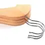5Pcs Random Color Wooden Clothes Hangers with Non-Slip Trouser Bar Suit Jeans Pants Coat Shirts Hangers Clothes Storage