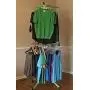 Garment & Drying Rack, 2-Tier 6 Arms Holds 60 Garments, Foldable , Stainless Steel , Sturdy 4 Legs with Wheels Garment & Drying Rack, 2-Tier 6 Arms Holds 60 Garments, Foldable , Stainless Steel , Sturdy 4 Legs with Wheels