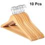 10pcs Solid Wood Hanger Non-Slip Hangers Clothes Hangers Shirts Sweaters Dress Hanger Drying Rack for Home