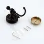 YoungE Black Oil Rubbed Bronze Bathroom Robe Towel Hook,Double Towel Hooks Wall Mounted Clothes Hanger Brass Carved