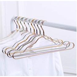 10pcs Random Color Thicker Space Aluminum Hangers Home Seamless Hanger Anti-Slip Drying Racks Luxurious Golden Windproof Dress Clothes Hanger