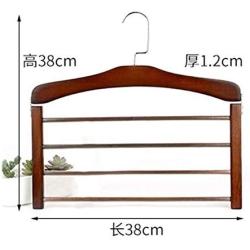 Lovt 4-Layers Wooden Pants Hangers, Non Slip Wood Hangers, Space Saving Clothes Hangers with 180° Rotating Hook, Heavy Duty Trousers Hanger, Closet Storage Organizer (Dark Brown)