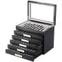 60 Piece Black Ebony Wood Pen Display Case Storage and Fountain Pen Collector Organizer Boxes with Glass Window Six Level Display Case with Drawers 60 Piece Black Ebony Wood Pen Display Case Storage and Fountain Pen Collector Organizer Boxes with Glass Window Six Level Display Case with Drawers