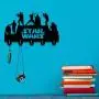 Star Wars Wall Door Hooks 20LB(Max) Quality Black Wood Made -Light in Weight-Easy to Install -Five Metal Hooks (Star 3)