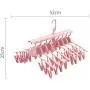EvaroFly Multipurpose Magic Stretch Folding Hanger, Save Space Storage Clothes Hanger, Household Travel Camping -Pink 52x25cm