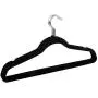 Deengun 5 x Black Adult Non-Slip Hangers Flocked Velvet Clothes Coat Trouser Wardrobe